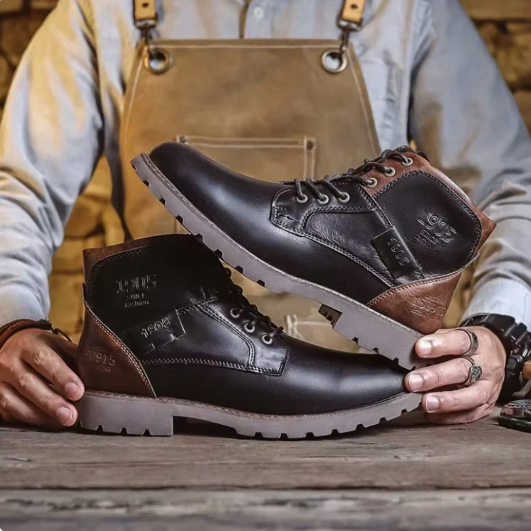 Aaron™ Vintage Leather Boots — Rugged Look, Premium Comfort