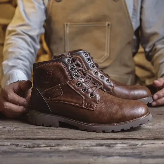 Aaron™ Vintage Leather Boots — Rugged Look, Premium Comfort