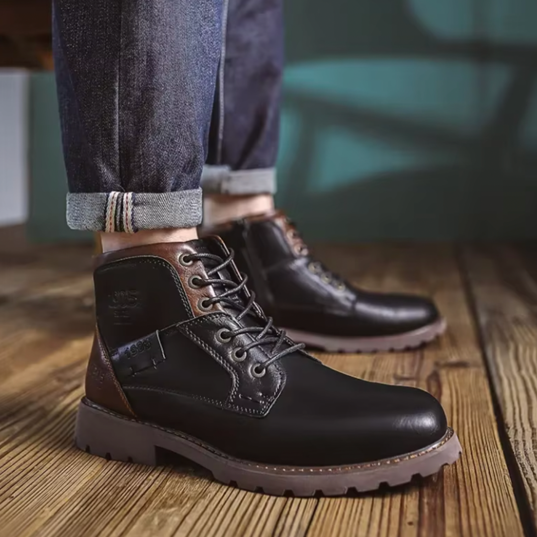 Aaron™ Vintage Leather Boots — Rugged Look, Premium Comfort